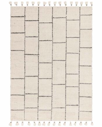 Asiatic Nepal black cream tile rug