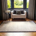 Asiatic alfombra Blade Border Putty Charcoal interior
