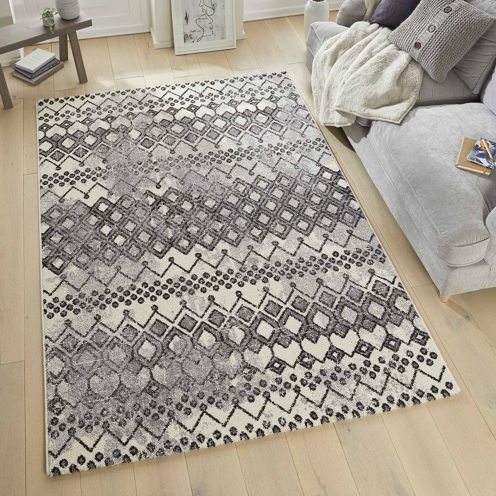 Concept Looms alfombra Somerset SOM104 WHITE ANTHRACITE