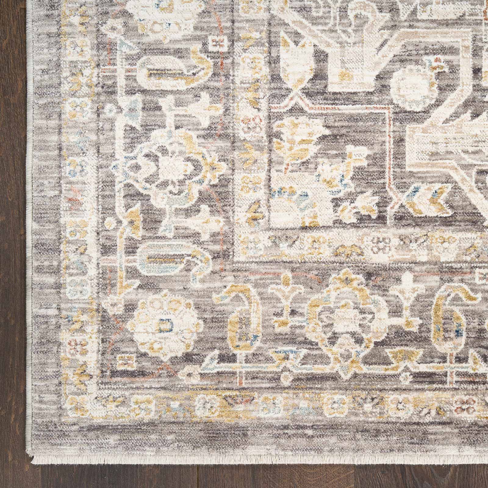 Nourison alfombra Antique Fusion ANF01 IVCHA IVORY CHARCOAL 5x8 841491157718 corner