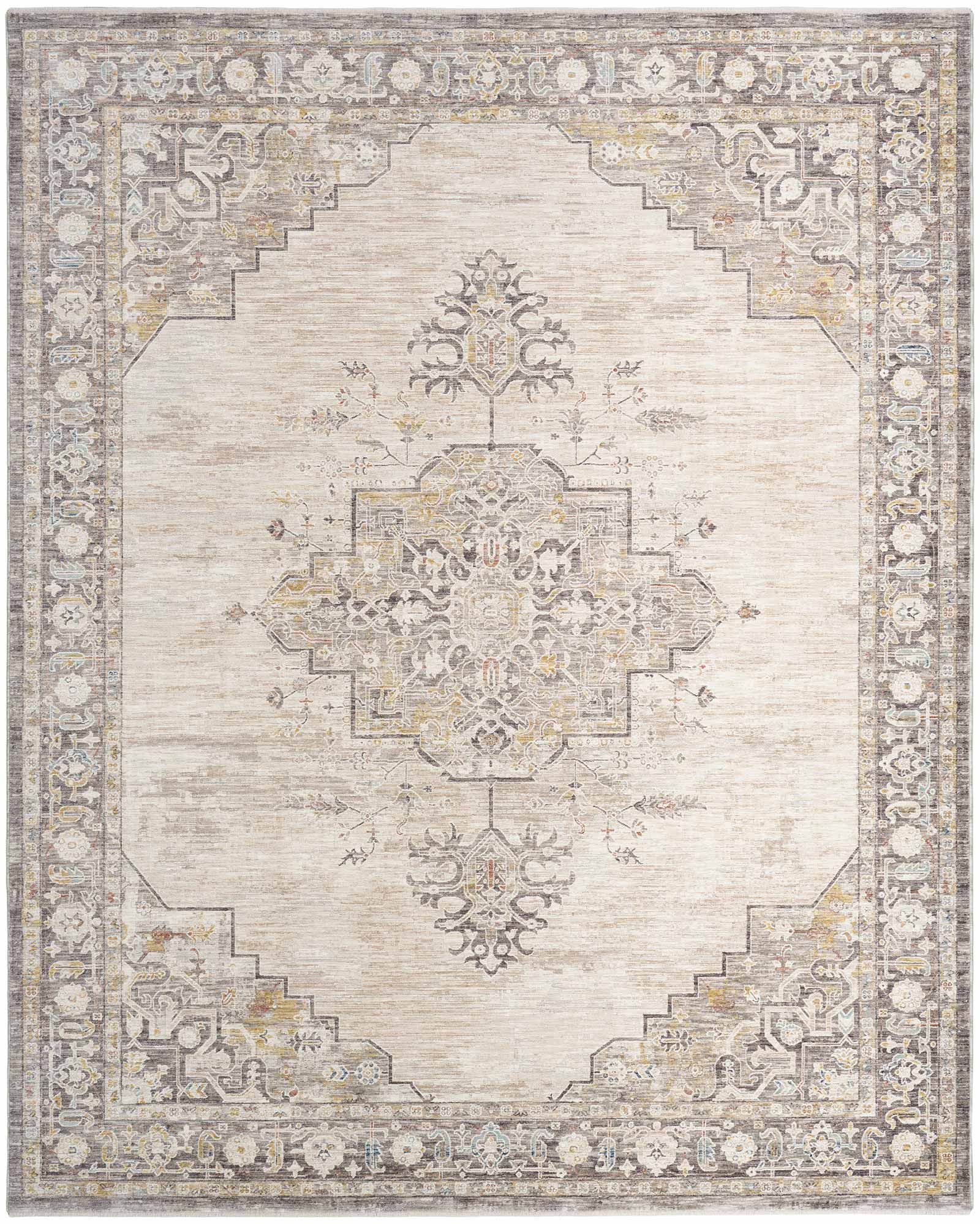 Nourison alfombra Antique Fusion ANF01 IVCHA IVORY CHARCOAL 9x12 841491157732