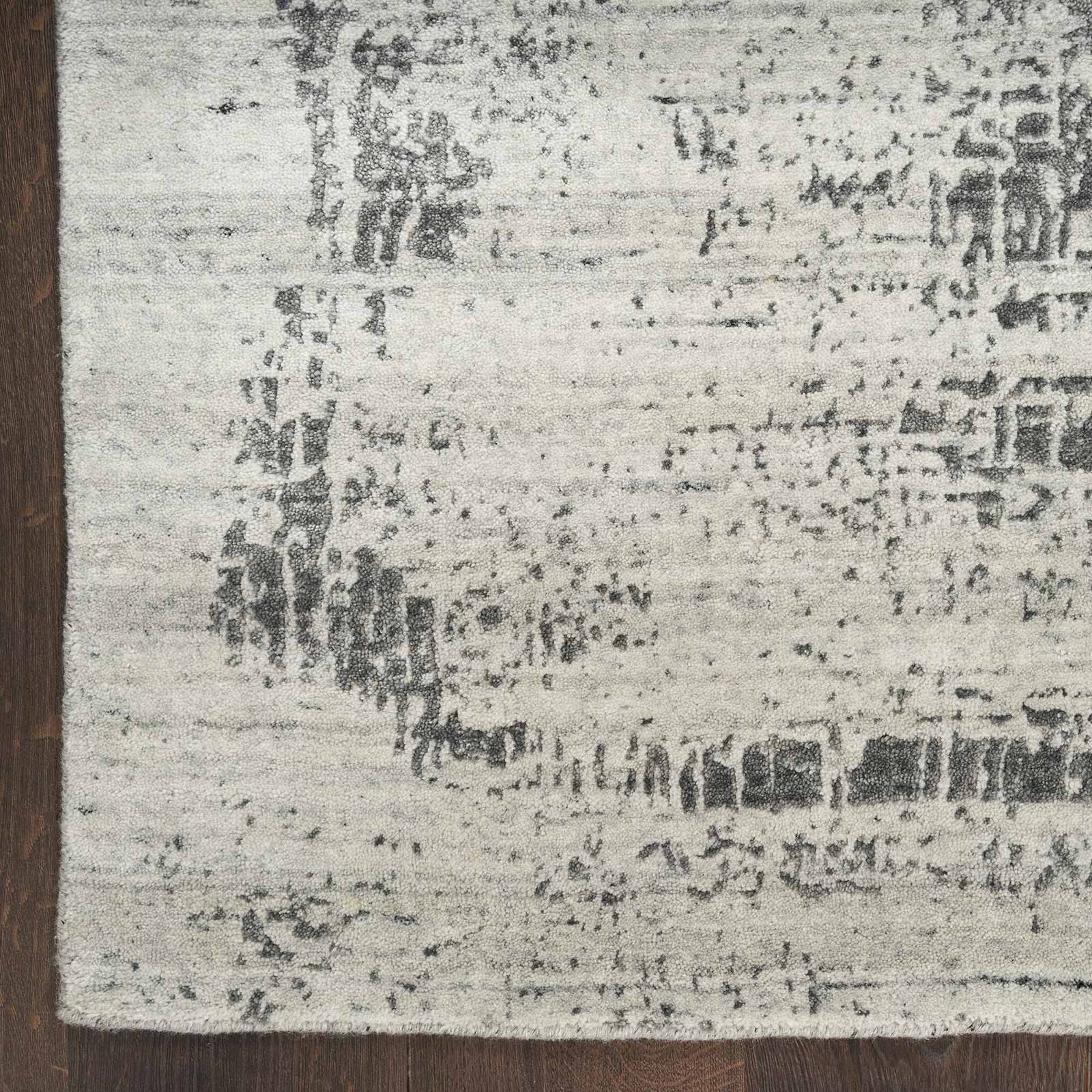 Nourison alfombra Harmony HAY01 IVCHA IVORY CHARCOAL 8x10 099446936134 corner