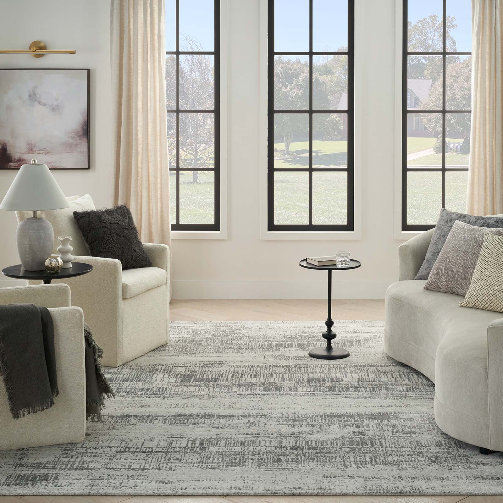 Nourison alfombra Harmony HAY01 IVCHA IVORY CHARCOAL 8x10 099446936134 interior 3